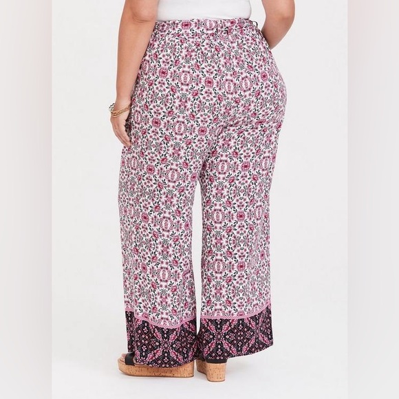 Torrid Pink Floral Boho Pants - Picture 3 of 6
